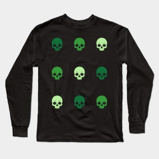 50 shades of green skulls Long Sleeve T-Shirt